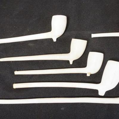 1138	LOT OF 6 CLAY PIPES, LARGEST APPROXIMATELY 12 IN
