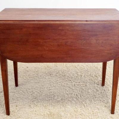 1249	SOLID CHERRY DROP LEAF TABLE W/PEMBROOK LEGS, APPROXIMATELY 36 IN X 20 IN X 29 IN HIGH
