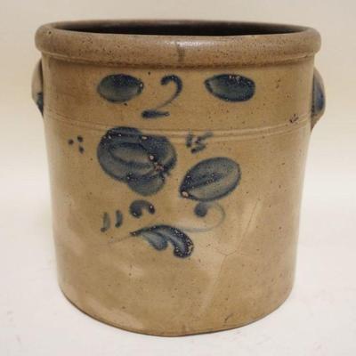 1071	2 GAL BLUE DECORATED STONEWARE CROCK, APPROXIMATELY 9 1/2 IN X 9 1/4 IN
