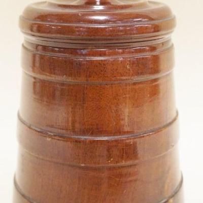 1136	TREENWARE WOOD TOBACCO JAR, APPROXIMATELY 8 IN HIGH
