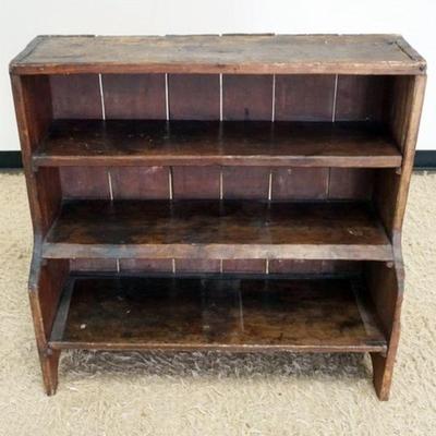 1241	COUNTRY PINE STEPBACK BUCKET BENCH, APPROXIMATELY 10 IN X 36 IN X 35 IN HIGH
