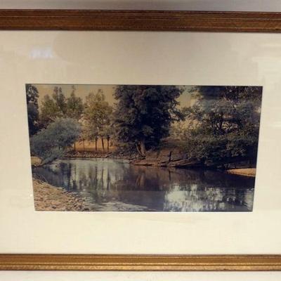 1186	LARGE WALLACE NUTTING REFRAMED & MATTED PRINT *THE SWIMMING POOL*, APPROXIMATELY 31 IN X 23 IN OVERALL
