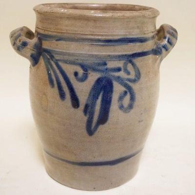 1080	BLUE DECORATED STONEWARE CROCK, APPROXIMATELY 8 IN HIGH
