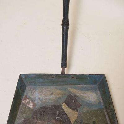 1093	ANTIQUE TOLE DECOARTED DUST PAN, APPROXIMATELY 10 IN X 17 IN

