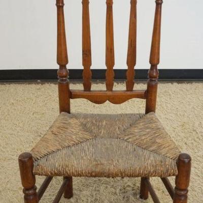 1262	ANTIQUE BANISTER BACK CHAIR W/RUSH SEAT
