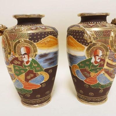 1032	PAIR OF SATSUMA VASES, APPROXIMATELY 10 IN HIGH
