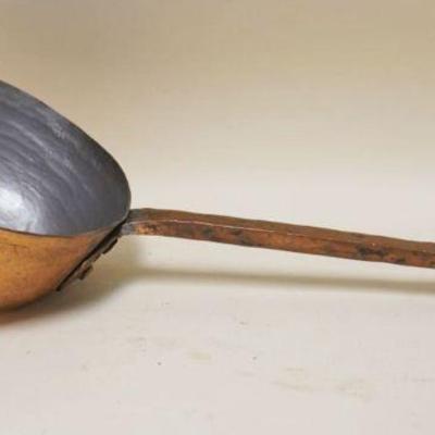 1055	LARGE ANTIQUE COPPER LADLE, APPROXIMATELY 20 IN LONG
