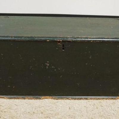 1278A	ANTIQUE PINE DOVETAILED BLANKET CHEST IN BLUE FINISH,  LID HAS OLD COTTER PIN HINGES, APPROXIMATELY 51 IN X 19 IN X 19 IN
