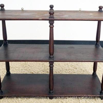 1252	ANTIQUE WALNUT & PINE HANGING SHELF, APPROXIMATELY 12 IN X 31 IN X 25 IN HIGH
