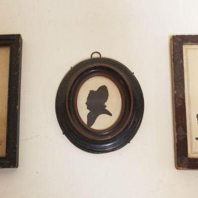 1307	LOT OF 3 SILHOUETTES, LARGEST APPROXIMATELY 4 1/4 IN C 6 1/4 IN
