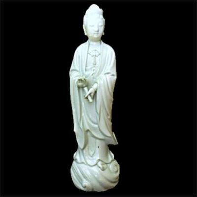 Lot 001 
Antique Chinese Porcelain Blanc De Chine Figurine Young Buddha Guanyin Guan Yin