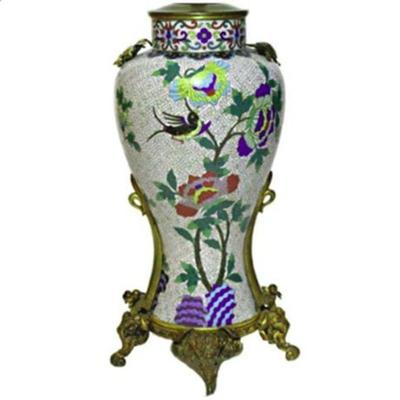 Lot 030 
Antique Chinese Cloisonne Vase Lamp Qing Dynesty