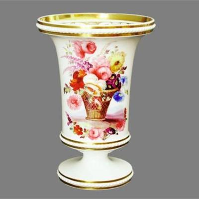 Lot 078  
Antique English Porcelain Boudoir Vase in Style of Burdett Coutts type 1815-17