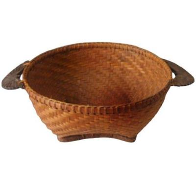 Lot 103  
Splint Wood Hand Woven Large Basket with Carved Wood Eagle Handles