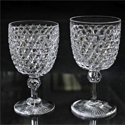 Lot 053  
American Brilliant Cut Glass Water and Wine Goblets Dorflinger Glass Co