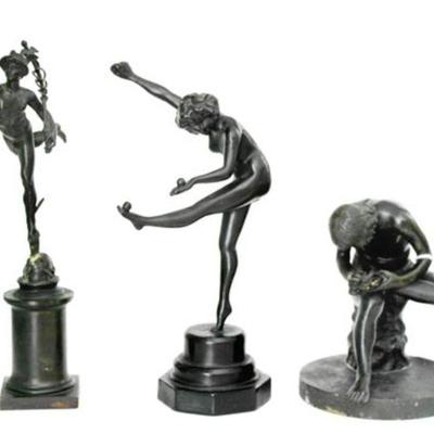 Lot 072  
Antique Bronze Figurines Set of three (30) Ca 1890s