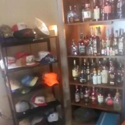 Caps , liquor displaybottles
