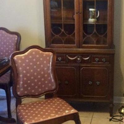 Dining chair, China hutch 