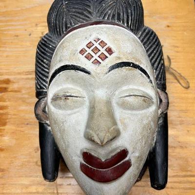 Hand-Carved & Painted African Mask