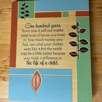 "You Made The Difference In The Life Of A Child" Wooden Wall Decoration