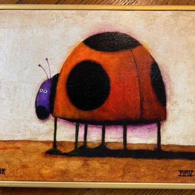 Daniel Kessler Ladybug Small Canvas Print