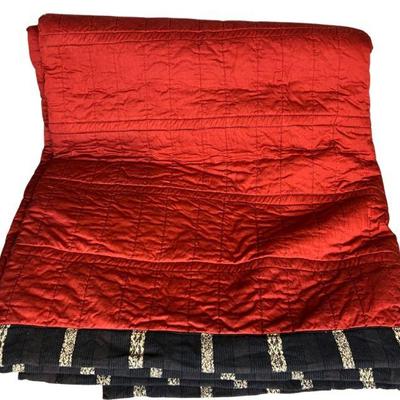 Natori Queen Size Red & Black Quilted Blanket