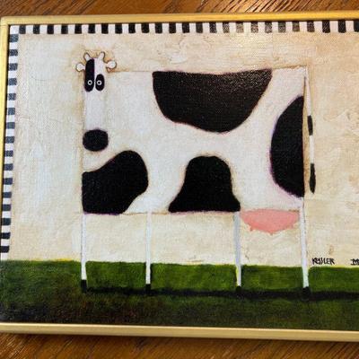 Daniel Kessler Holstein Cow Small Canvas Print