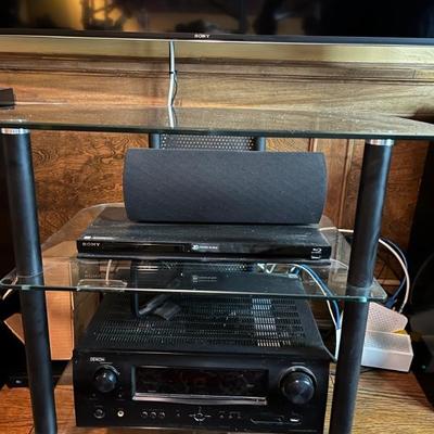 glass TV entertainment stand