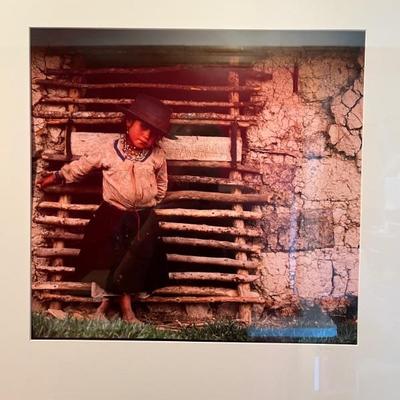 triple portrait of a young Mexican girl by Emerson, 23" x 58"