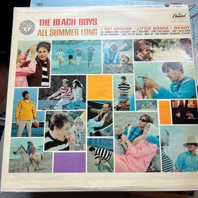 Lots of vintage vinyl LP records--rock, jazz, classical, including Beatles, Bob Dylan, Beach Boys, Temptations, Diana Ross, Coltrane,...