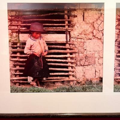 triple portrait of a young Mexican girl by Emerson, 23" x 58"