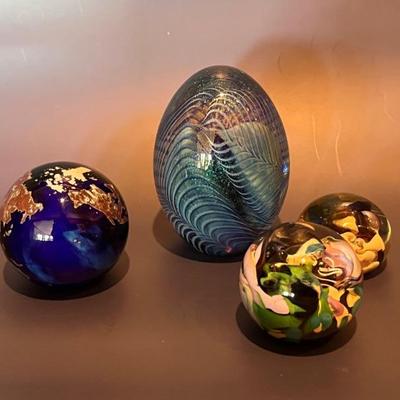 signed art glass paperweights