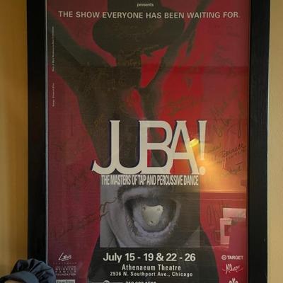 signed poster for Juba, signed by many famous tap dancers