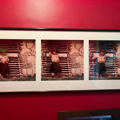 triple portrait of a young Mexican girl by Emerson, 23" x 58"