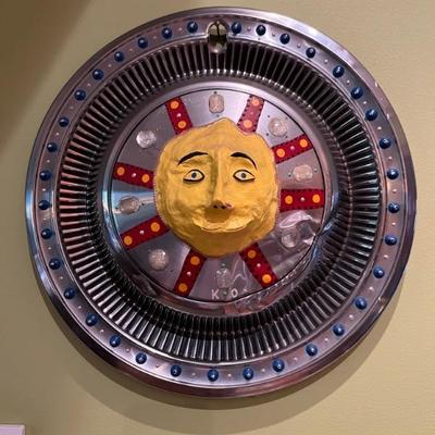 outsider hub cap art by Chicago artist Kevin Orr