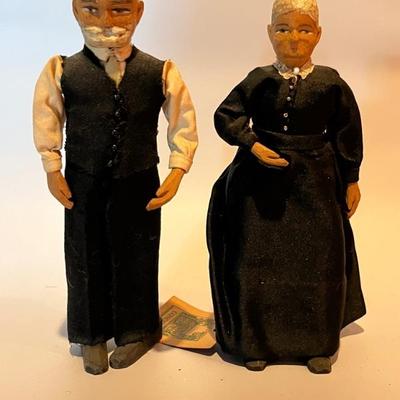 Vintage hand carved wooden dolls from The League of Arts and Crafts, Concord MA