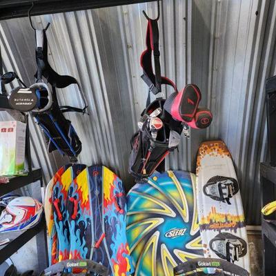 Golf sets, wake boards, snowboards and more