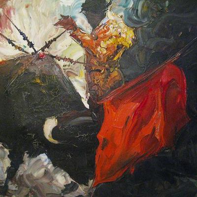 Signed Framed Oil Painting on Canvas Bull Fighter