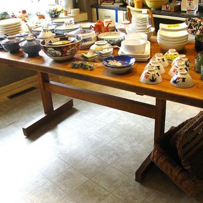 Solid Wood Farmhouse Table Very Nice!