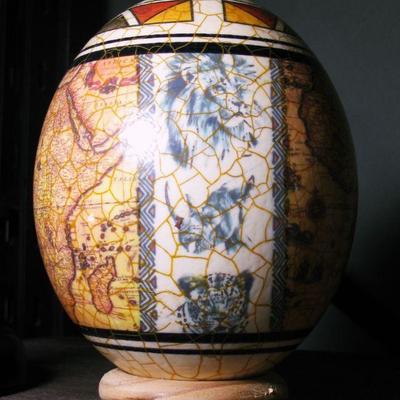 Fine Art African Big Ostrich Egg Painted