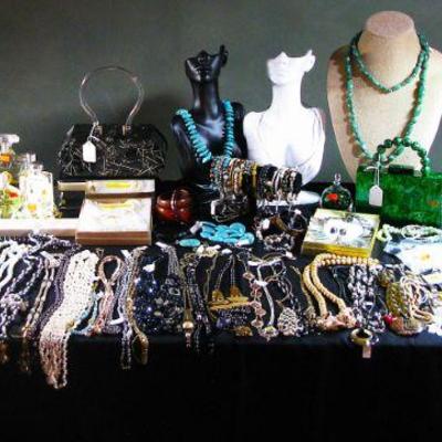 Table dripping with Jewels / Jewelry