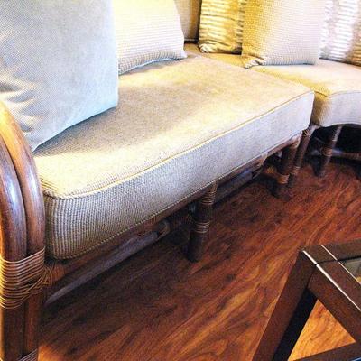 McGuire 5pc Wood Rattan Boho Corner Sectional. This is like new hardly if ever used