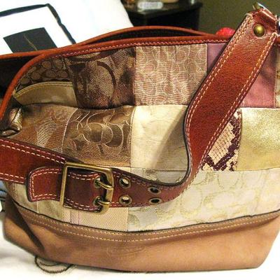 Coach Leather and Canvas Shoulder Bag
