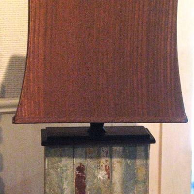 Real slate with mahogany Wood detail Lamp