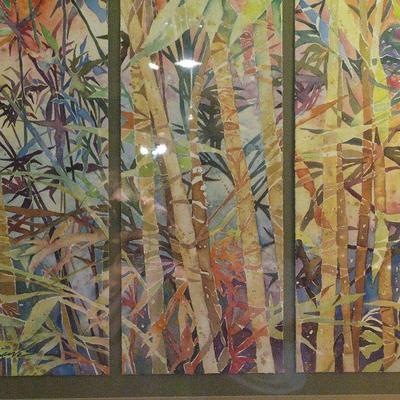 Signed and Numbered Large Bamboo Framed Art
