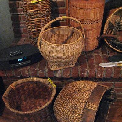 Many Nice Woven Wood Baskets Throughout the Home