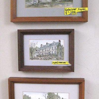 Framed Local Artist Signed Watercolor