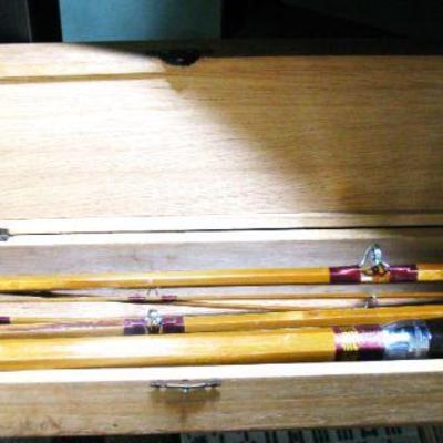 Fly and Baitcasting Rod Vintage with Wood Case