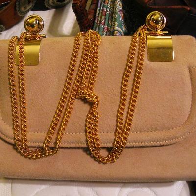 Vintage Like New Suede Handbag / Purse