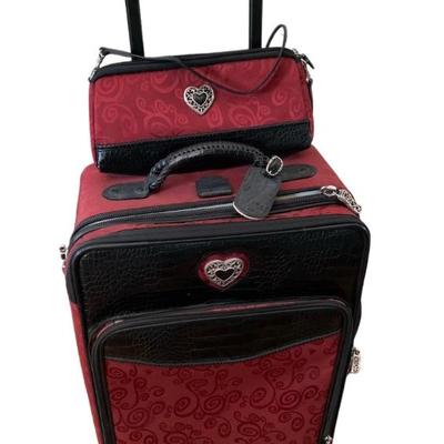 Vintage Brighton Red and Black Luggage